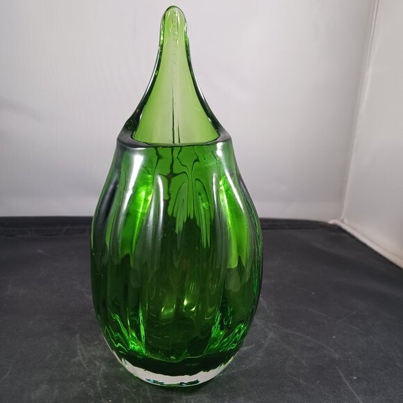 Vintage Swung Glass Vase Murano Style - Picture 1 of 9